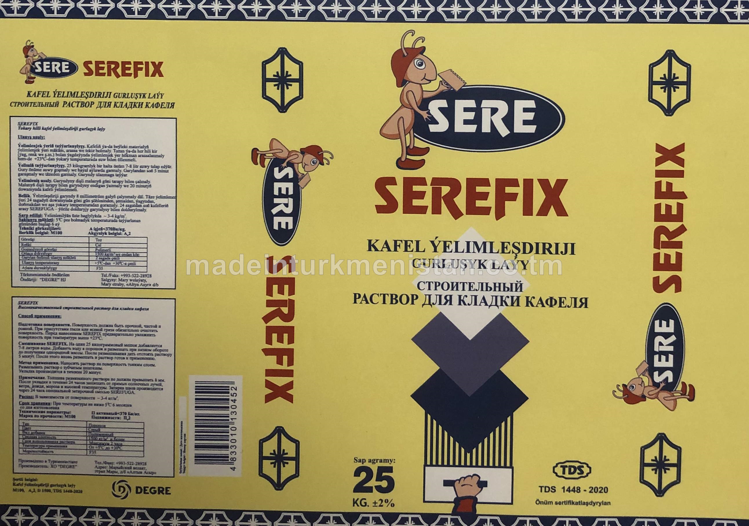 "Serefix" kafel ýelimleşdiriji gurluşyk laýy