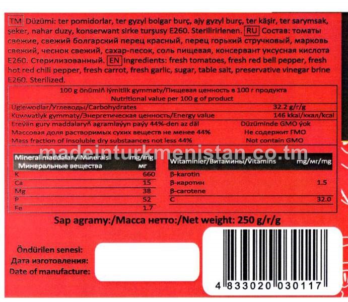 Ajika, goýalyşan ajy pomidor sousy