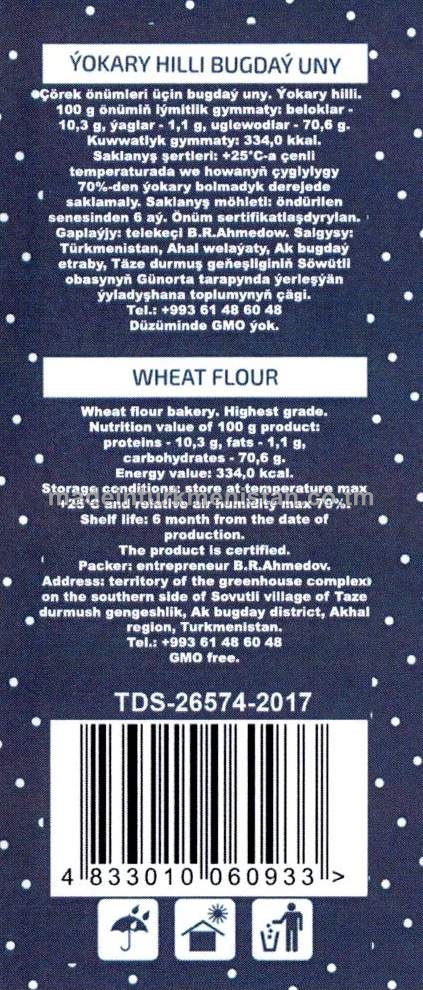 Ýokary hilli bugdaý uny