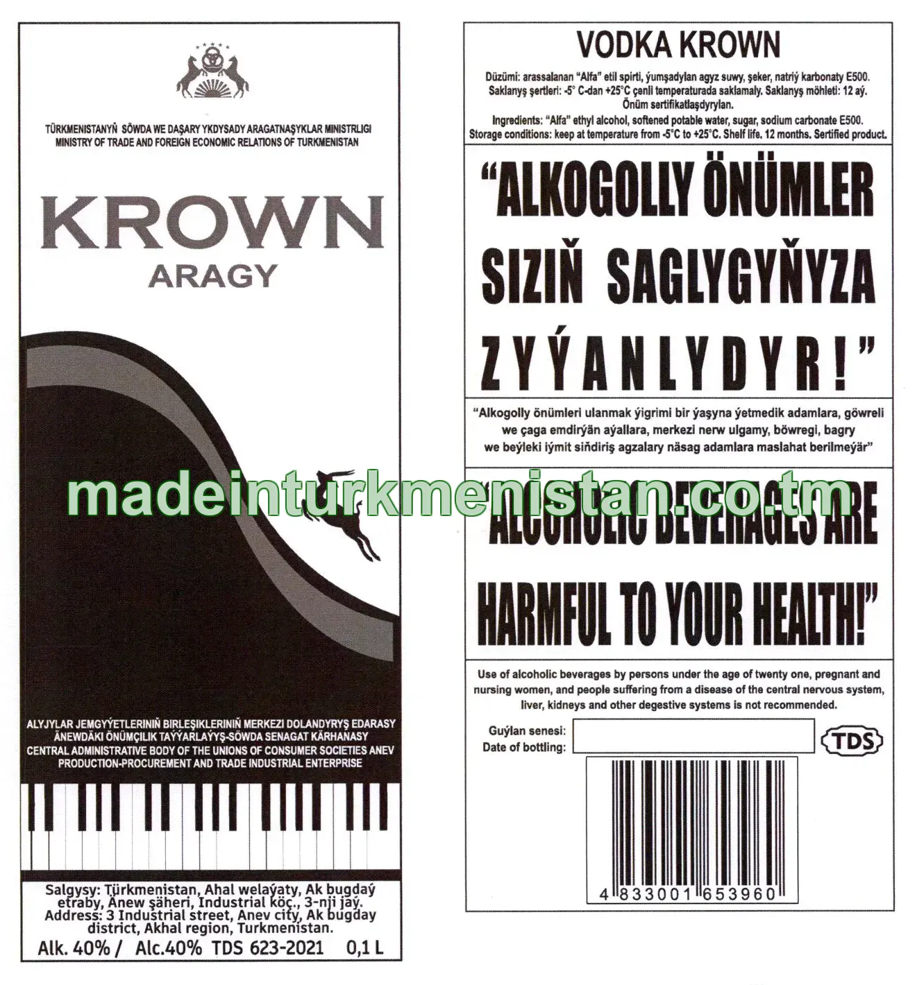 "KROWN" aragy. Alk: 40%