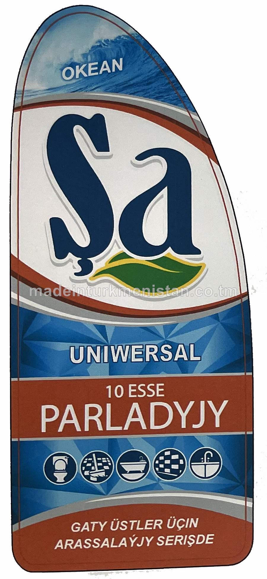 Şa gaty üstler üçin arassalaýjy serişde, uniwersal 10 esse parladyjy