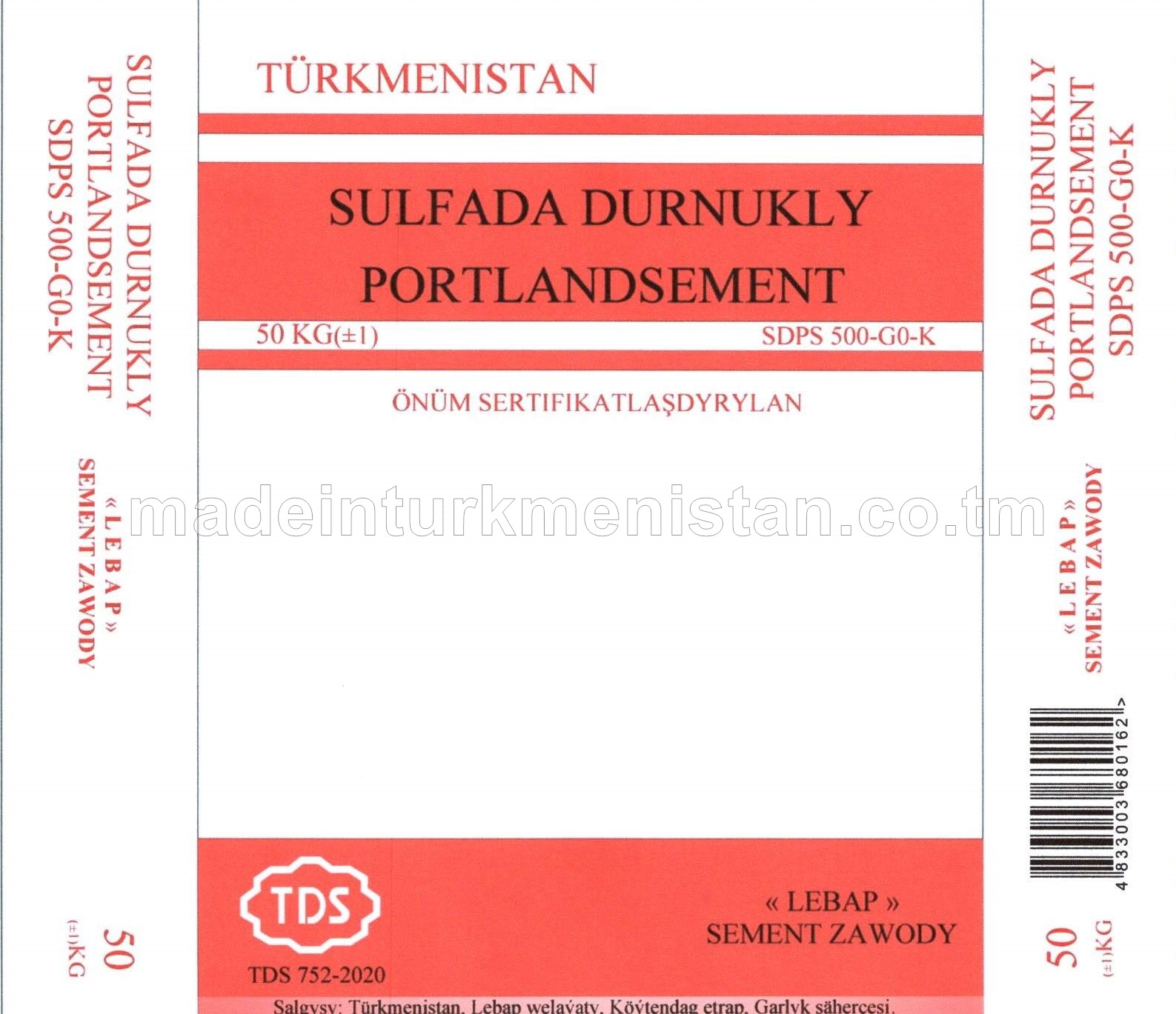Sulfada durnukly portlandsement SDPS 500-G0-K