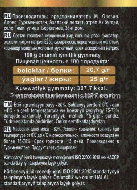 "Gökdepe" sowadylan gaýnadylan kakadylan şöhlat salýami