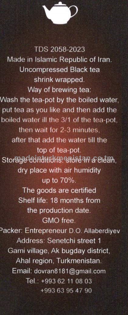 Iri ýaprakly Eýran gara çaýy