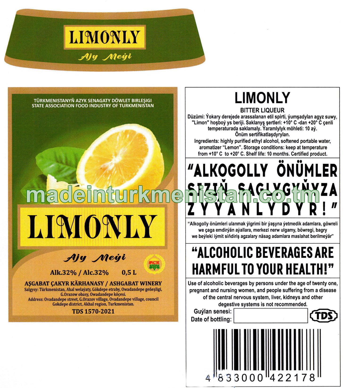 "Limonly" ajy meýi. Alk: 32%