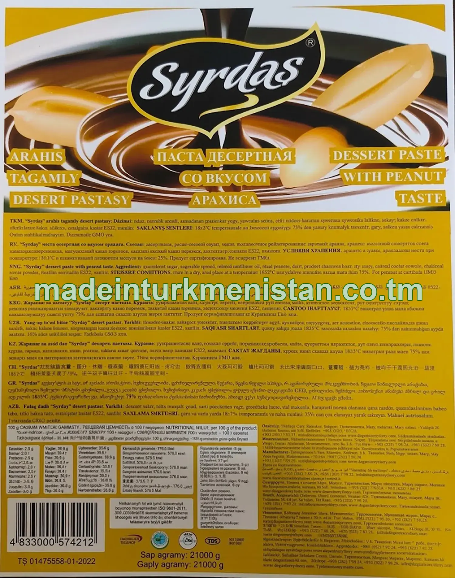 "Syrdaş" arahis tagamly desert pastasy