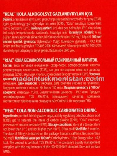 "Real" Kola alkogolsyz gazlandyrylan içgi