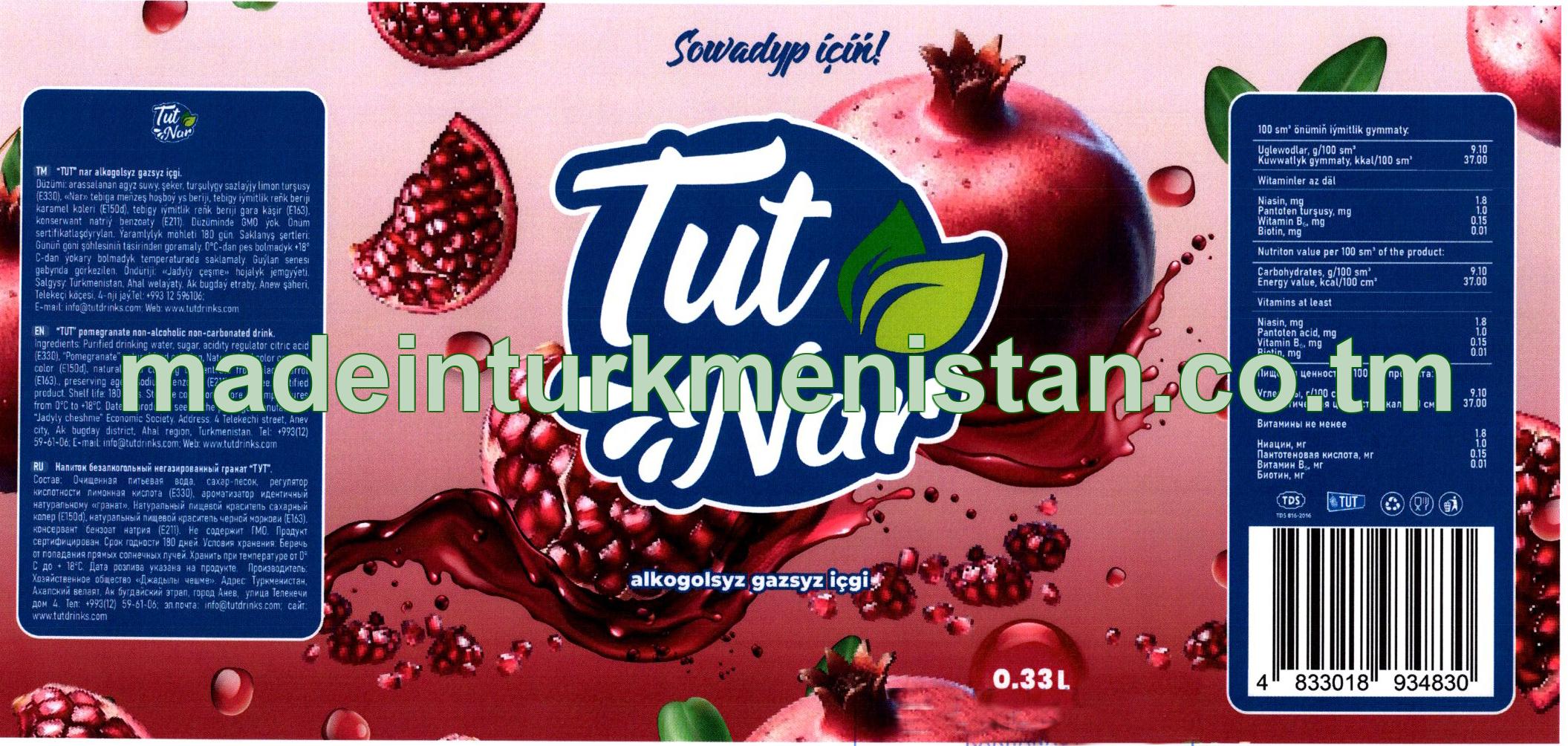 “TUT” nar alkogolsyz gazsyz içgi