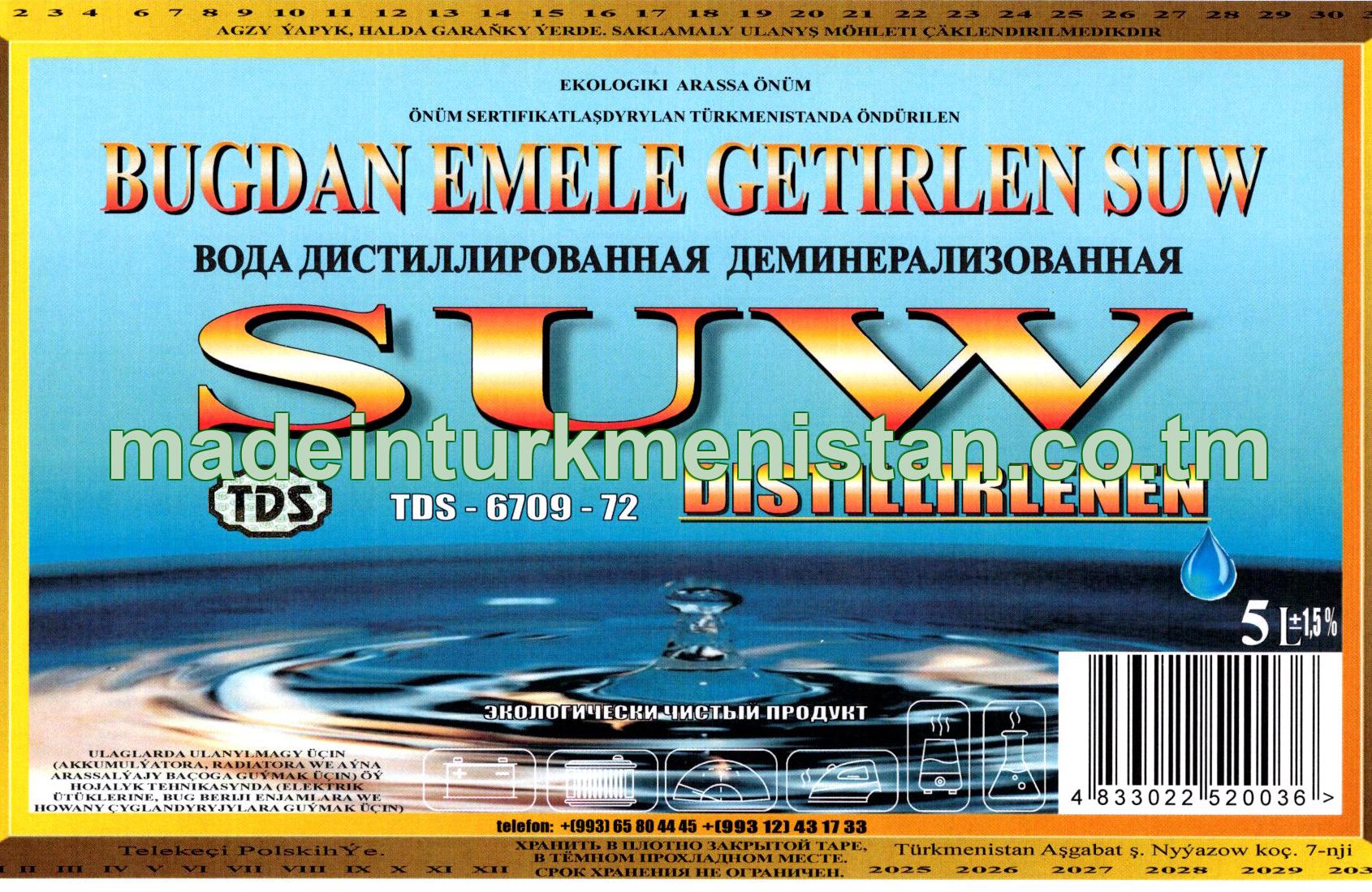 Bugdan emele getirilen distillirlenen suw