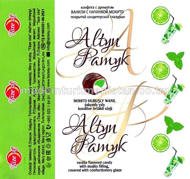 “Altyn Pamyk” mohito huruşly wanil ýakymly ysly konditer örtükli süýji