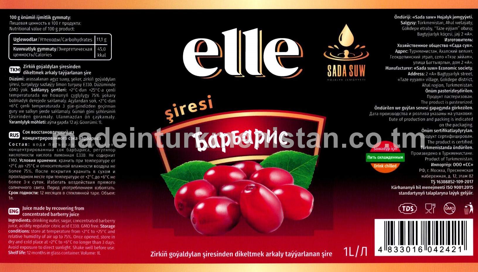 Elle zirkiň goýaldylan şiresinden dikeltmek arkaly taýýarlanan şire