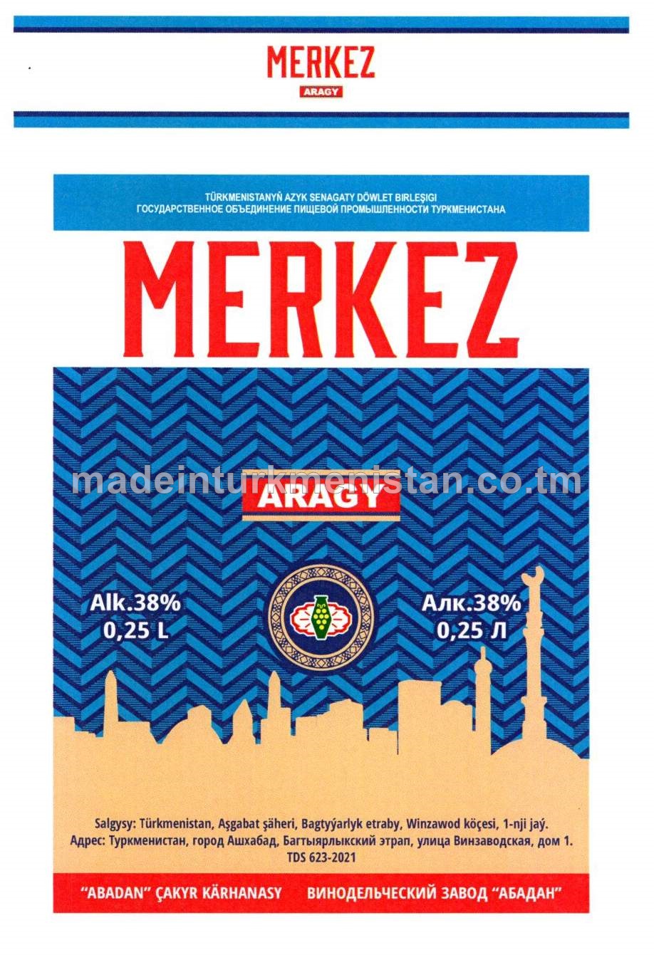 "Merkez" aragy. Alk: 38%