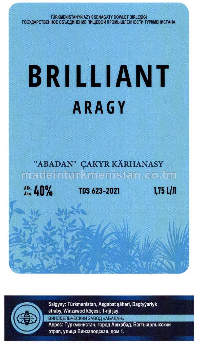 "Brilliant" aragy. Alk: 40%