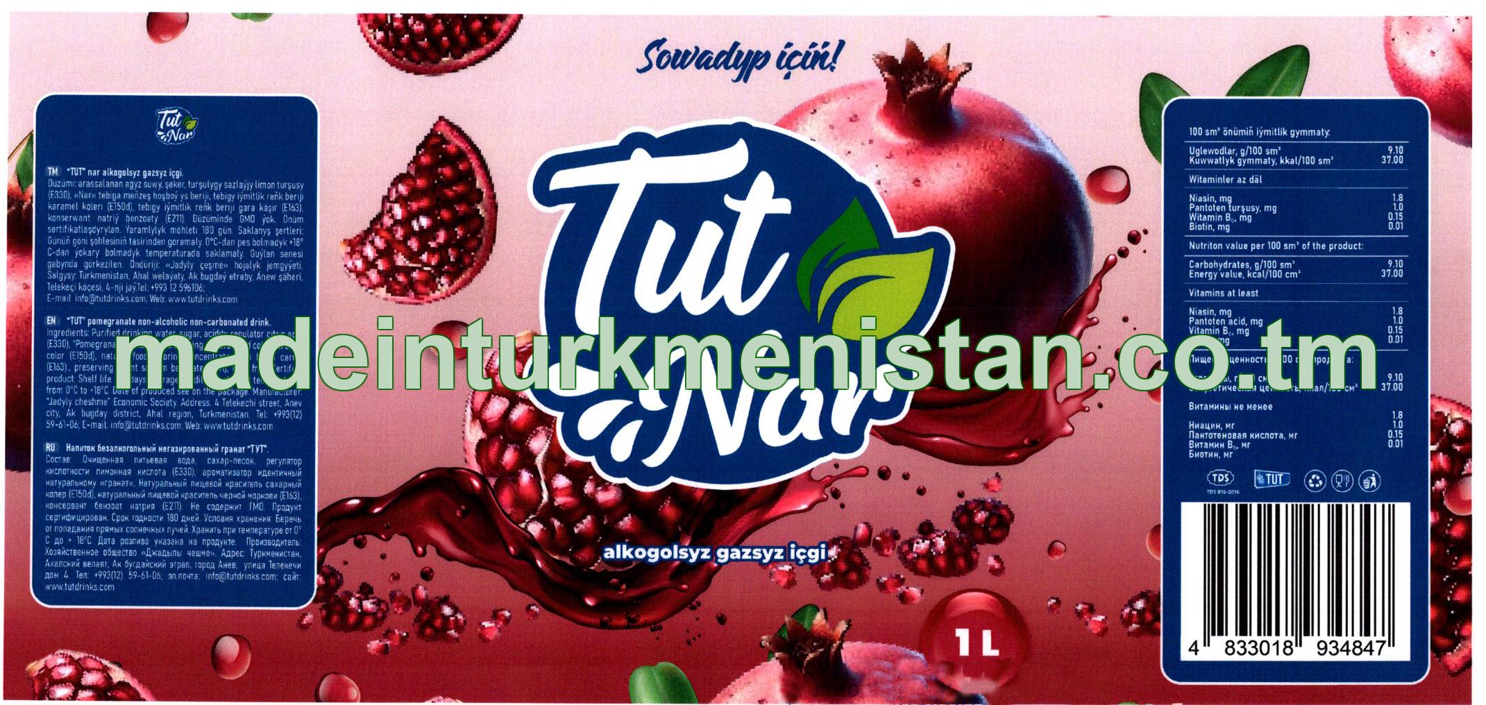 “TUT” nar alkogolsyz gazsyz içgi