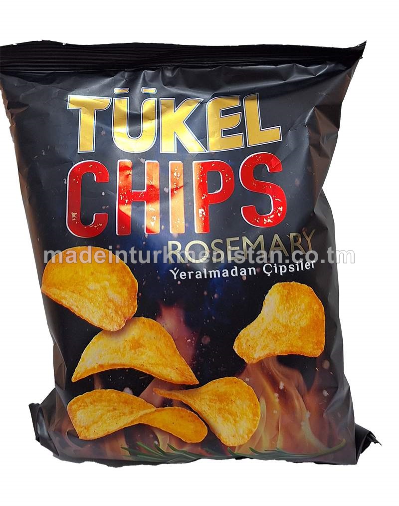Tebigy rozmarinli ýeralmadan çipsiler