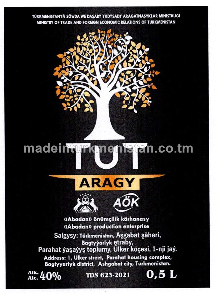 "TUT" aragy. Alk: 40%