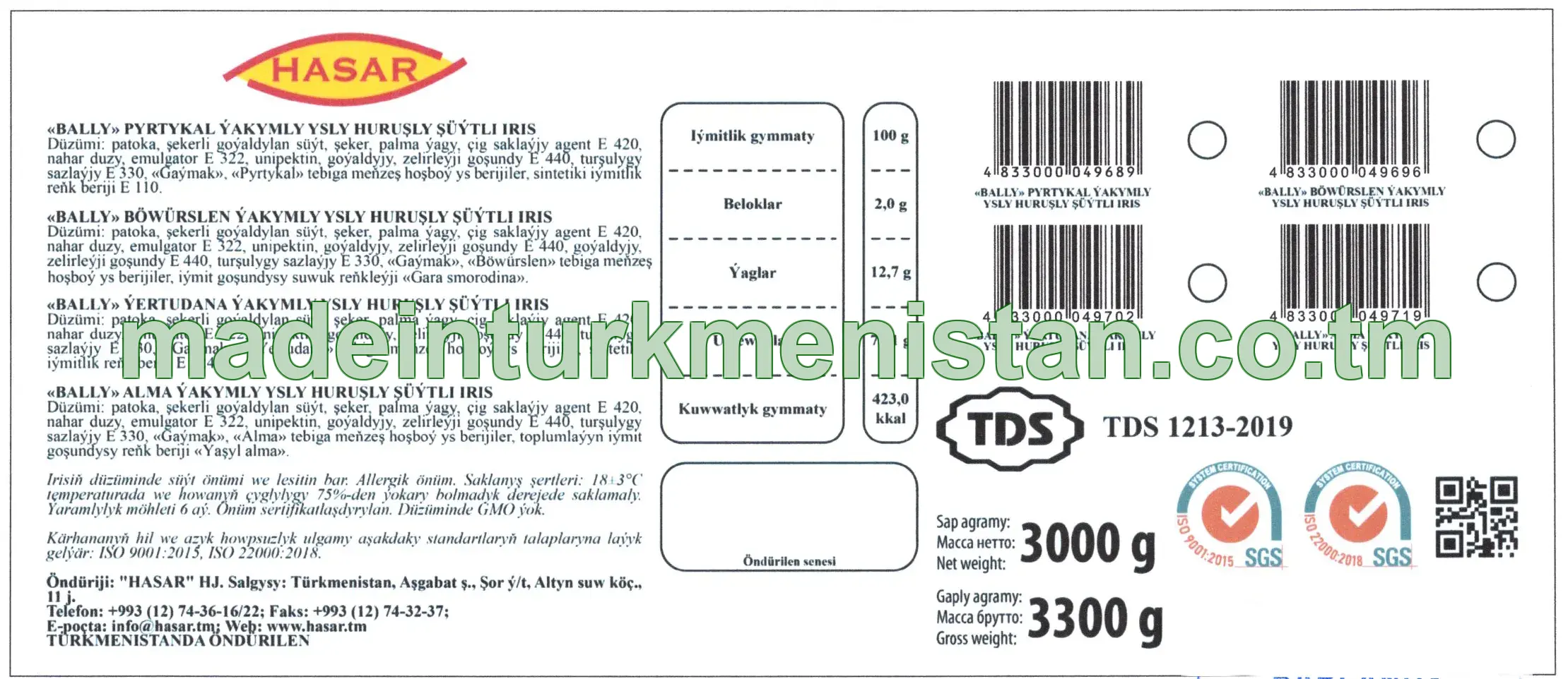 «BALLY» BÖWÜRSLEN ÝAKYMLY YSLY HURUŞLY ŞÜÝTLI IRIS 
