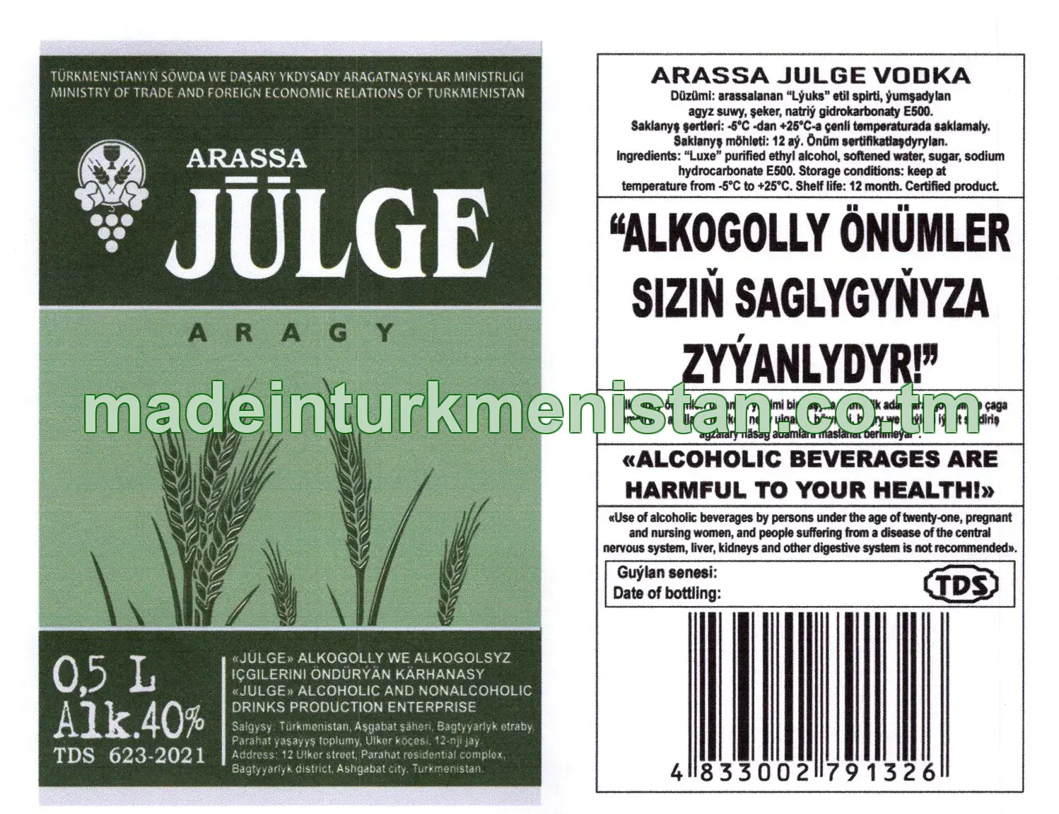 "Arassa jülge" aragy. Alk: 40%
