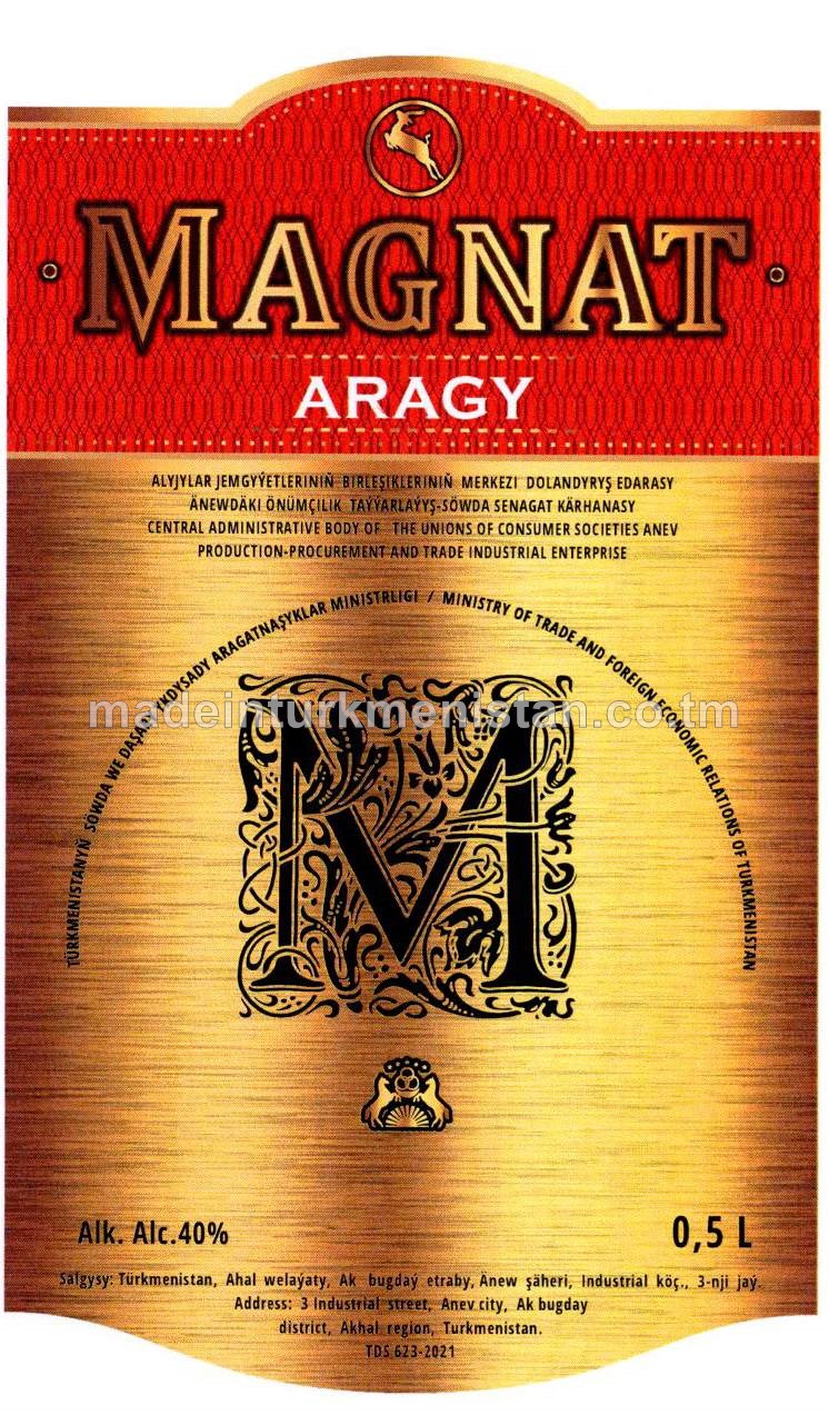 "MAGNAT" aragy. Alk: 40%