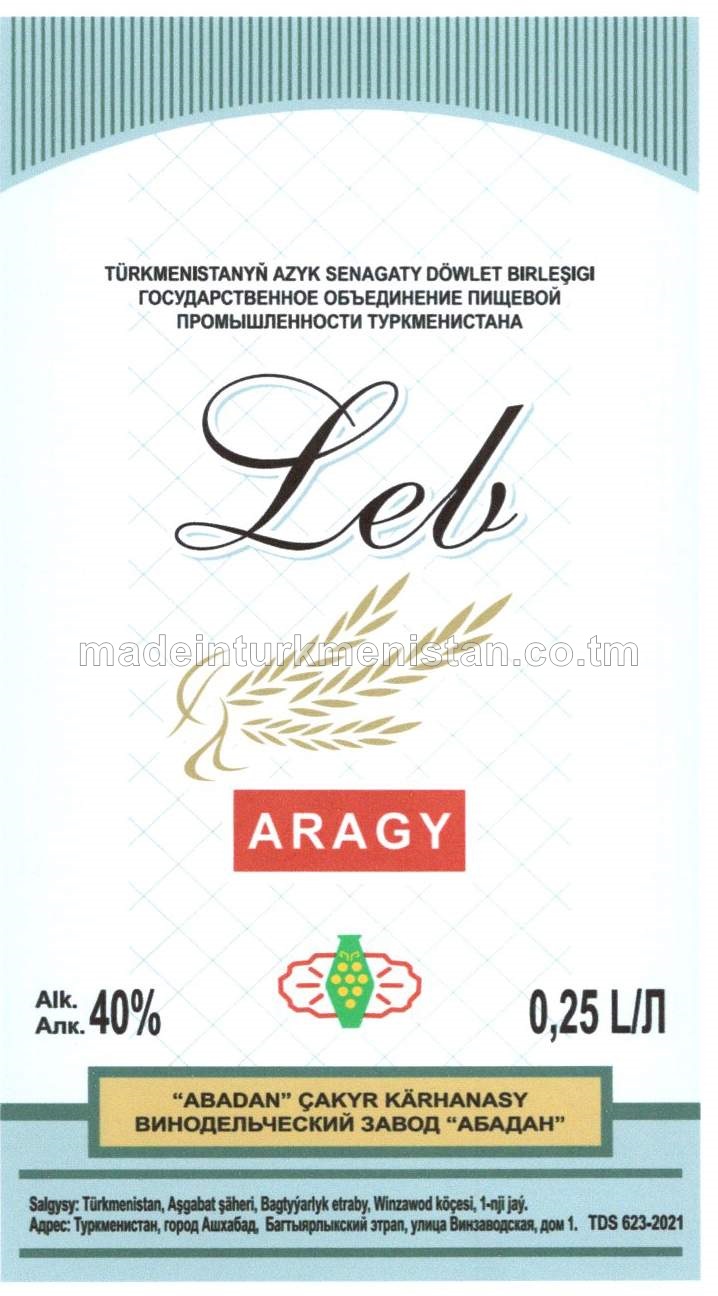 "Leb" aragy. Alk: 40%