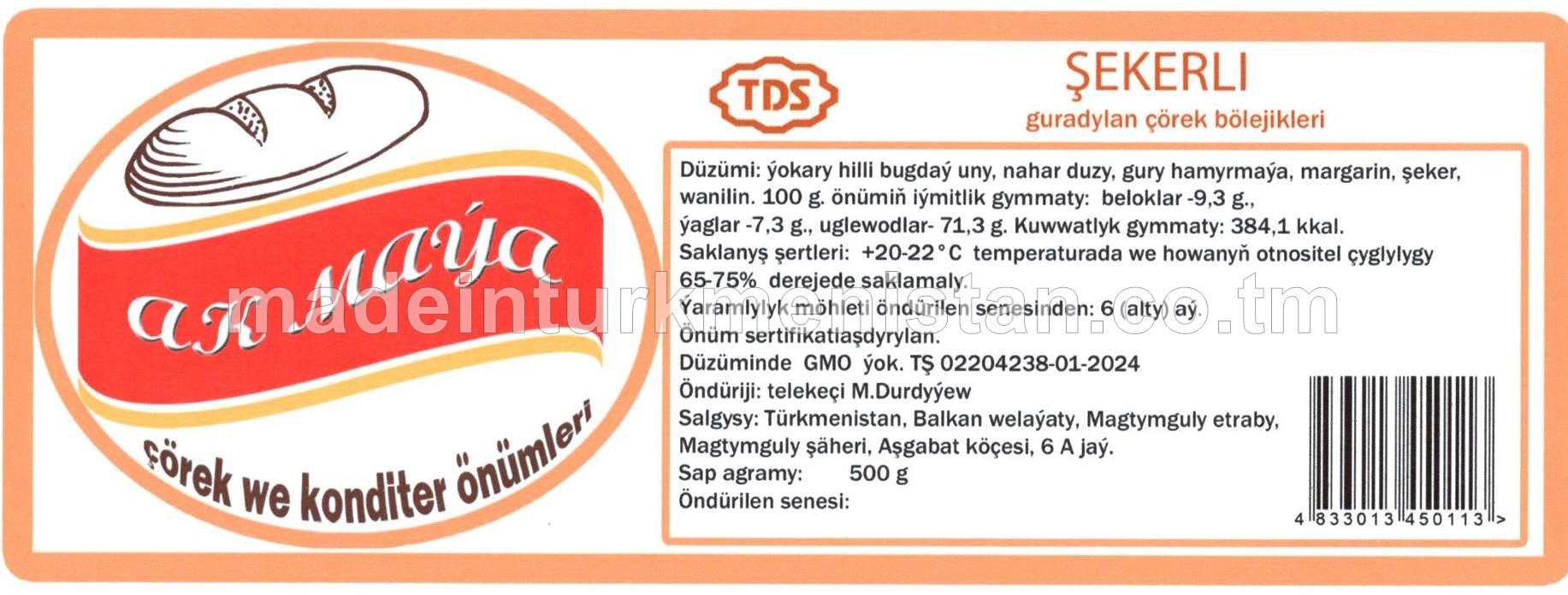 Şekerli guradylan çörek bölejikleri