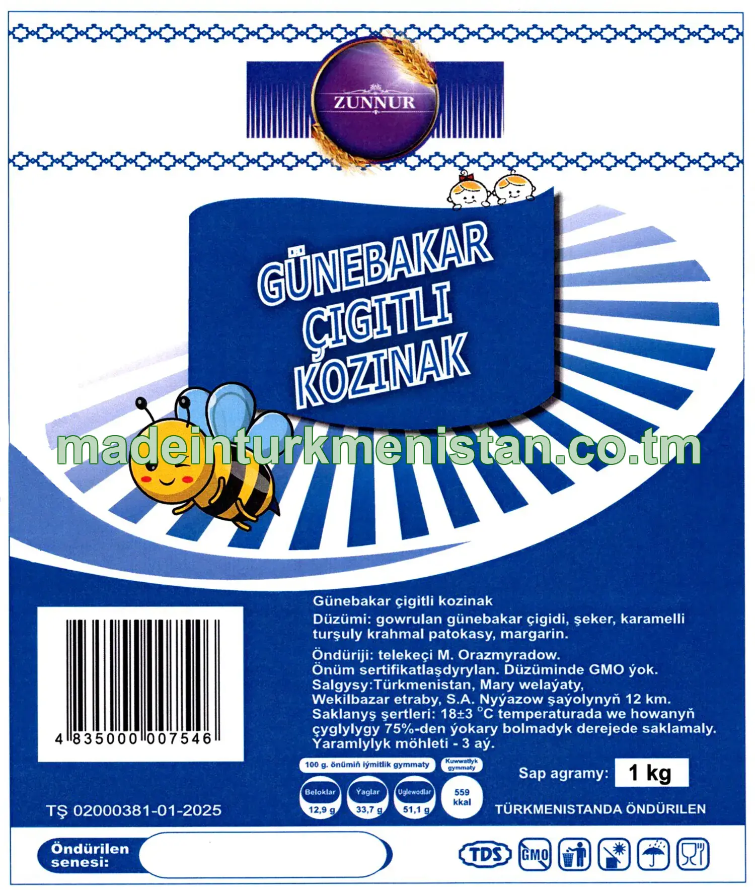 Günebakar çigitli kozinak
