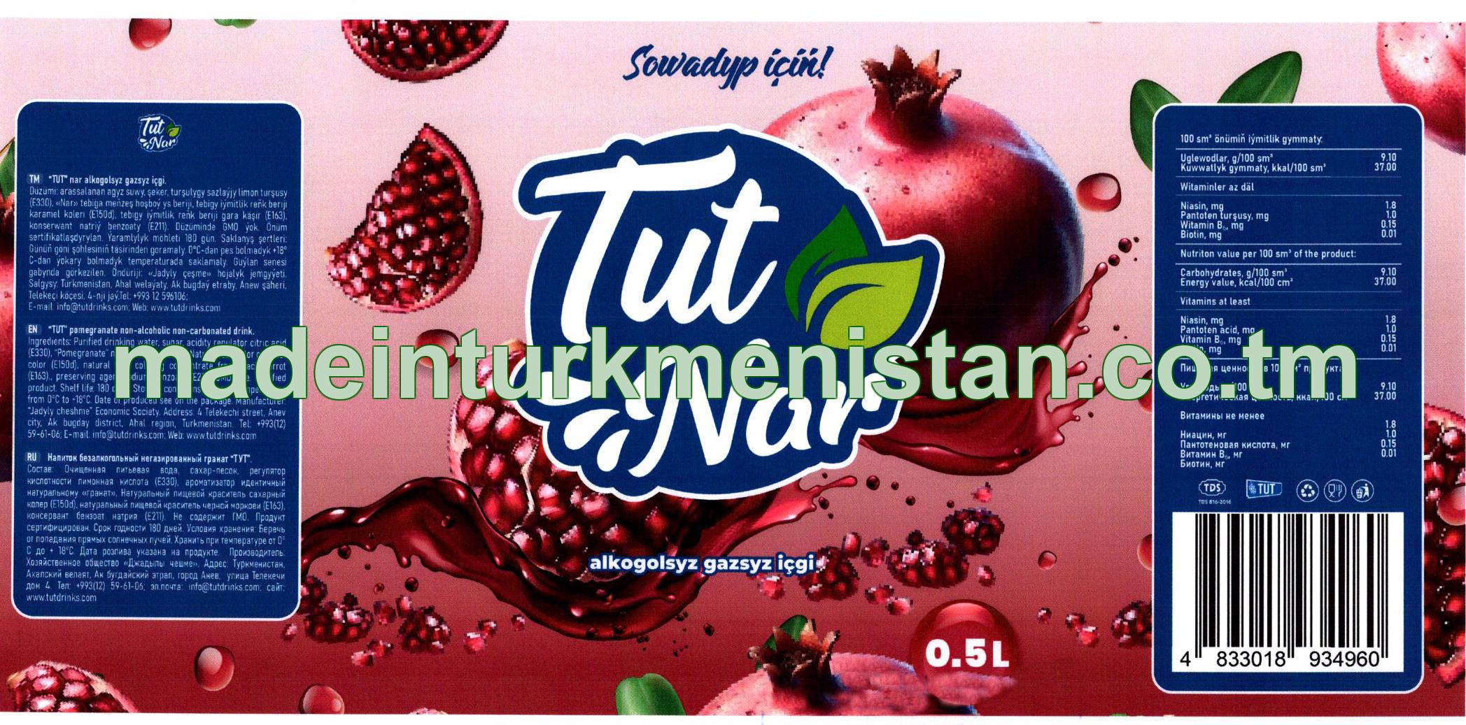 “TUT” nar alkogolsyz gazsyz içgi