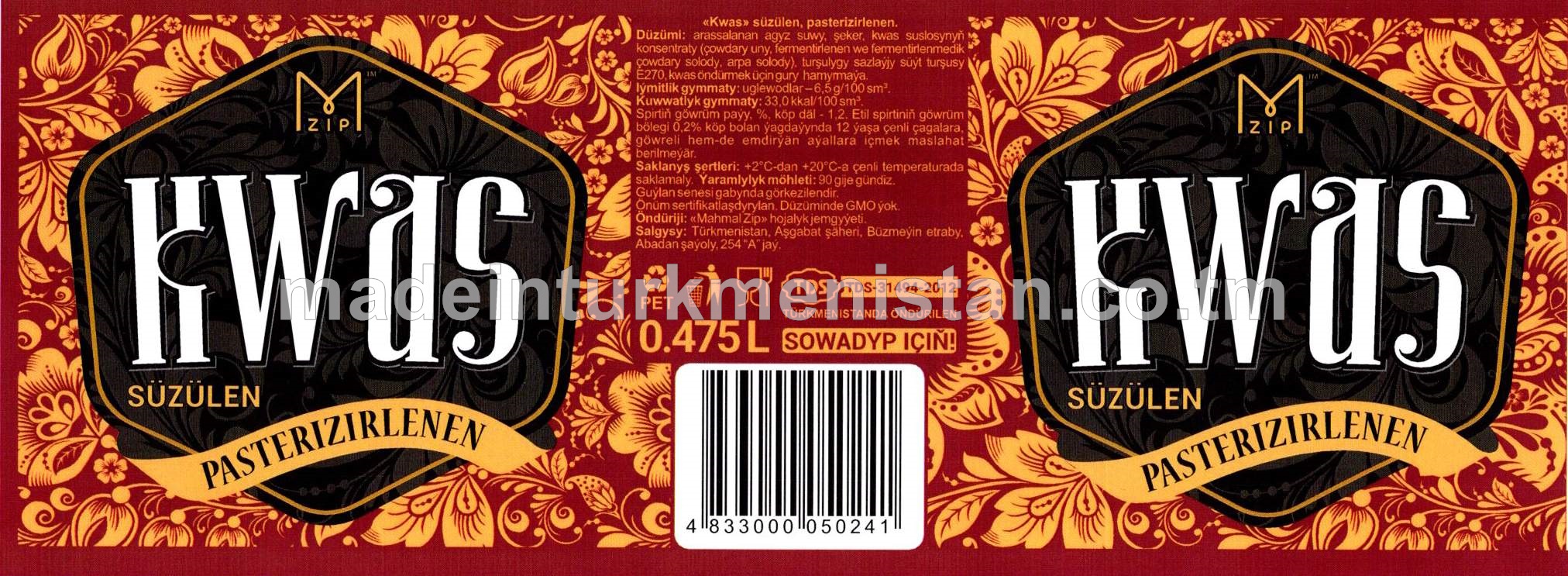 Kwass süzülen, pasterizirlenen