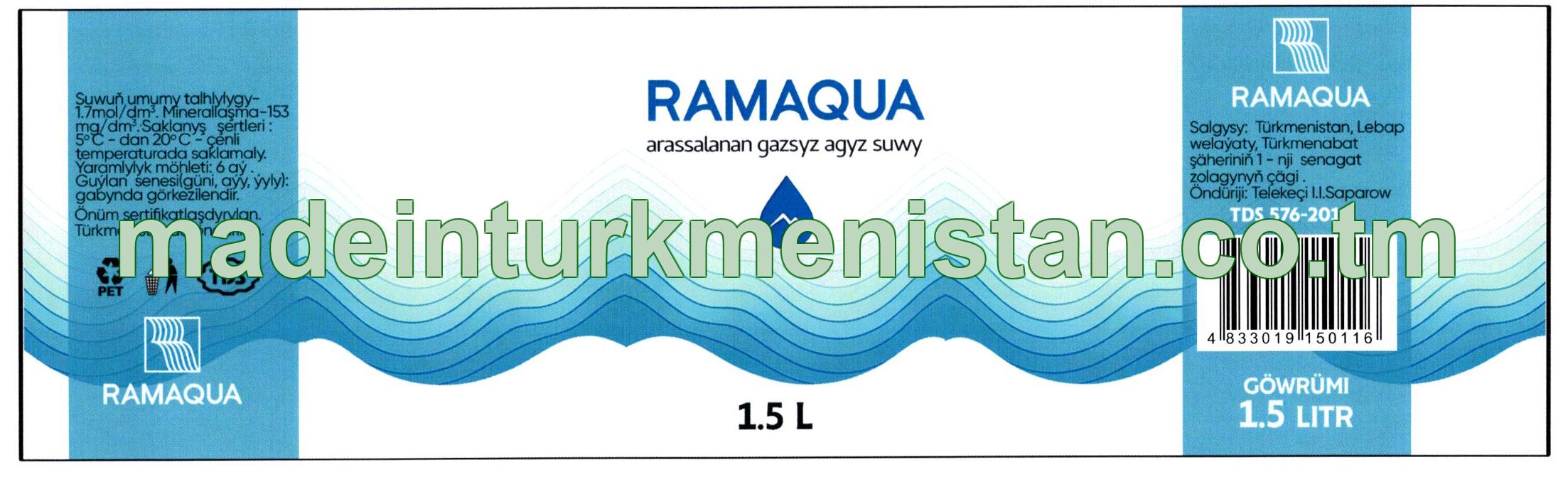 "Ramaqua" arssalanan gazsyz agyz suwy (Türkmenistanda öndürilen)