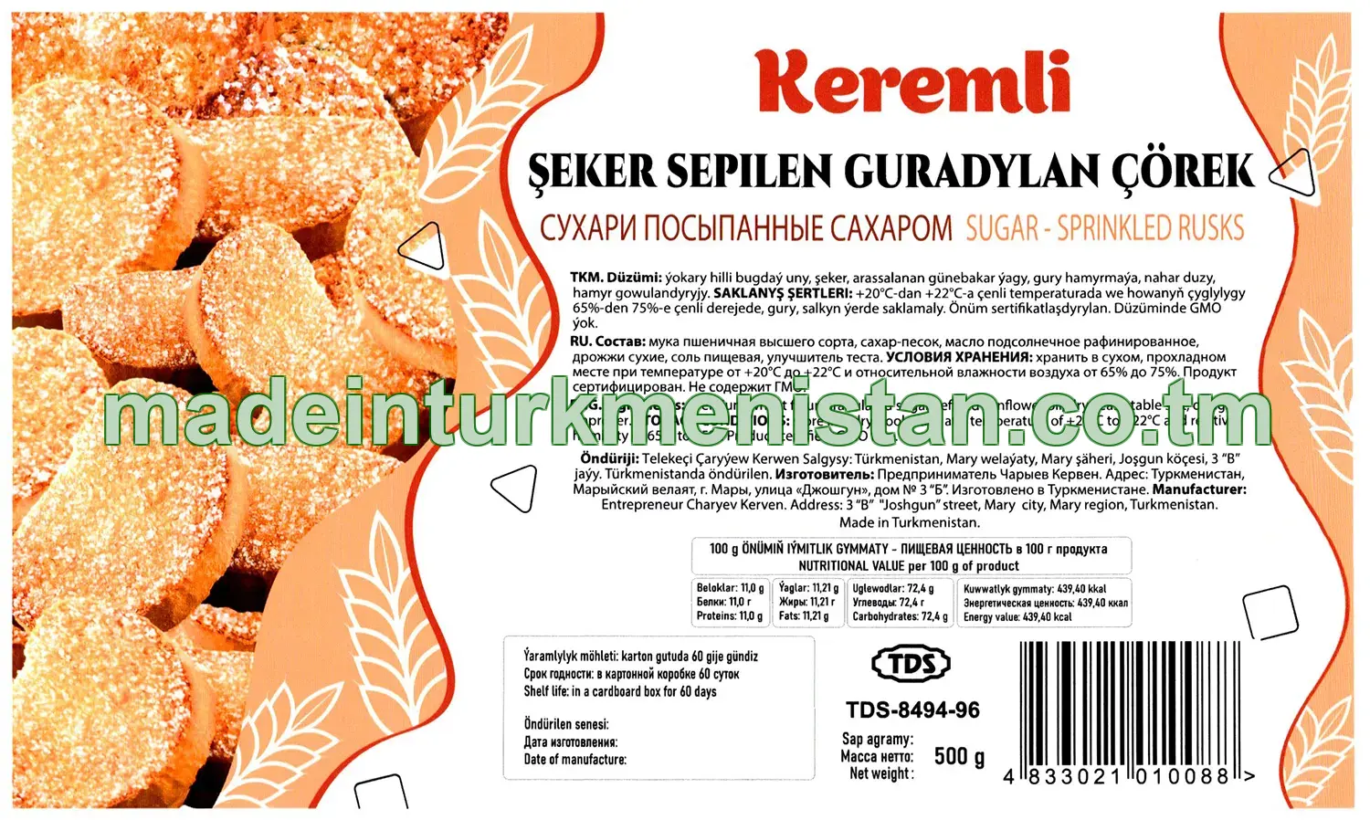 Şeker sepilen guradylan çörek