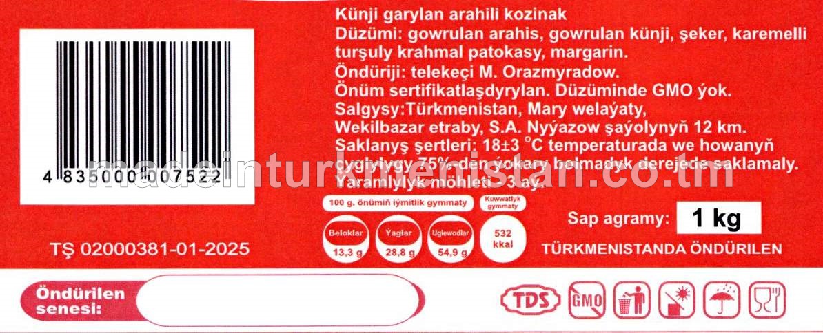 Künji garylan arahisli kozinak