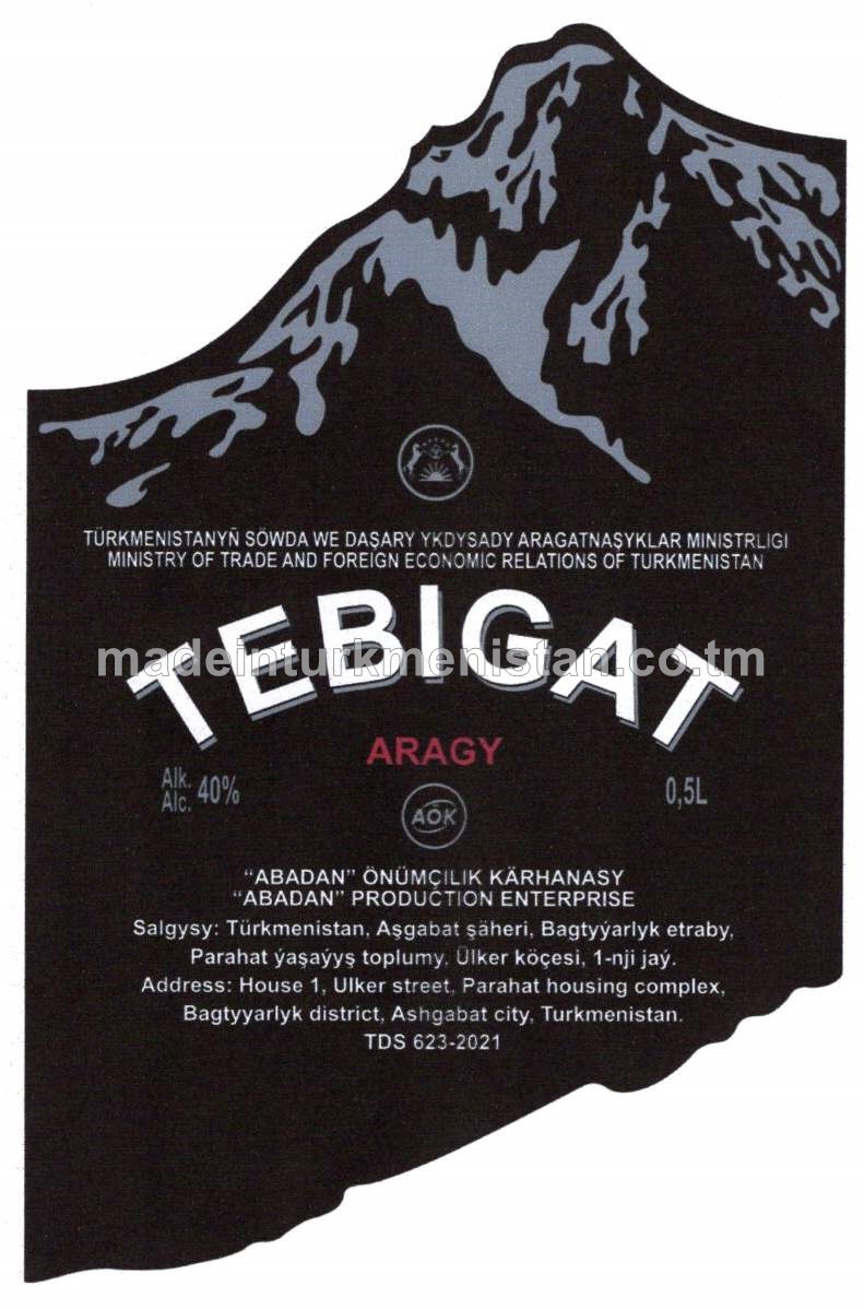 "Tebigat" aragy. Alk: 40%
