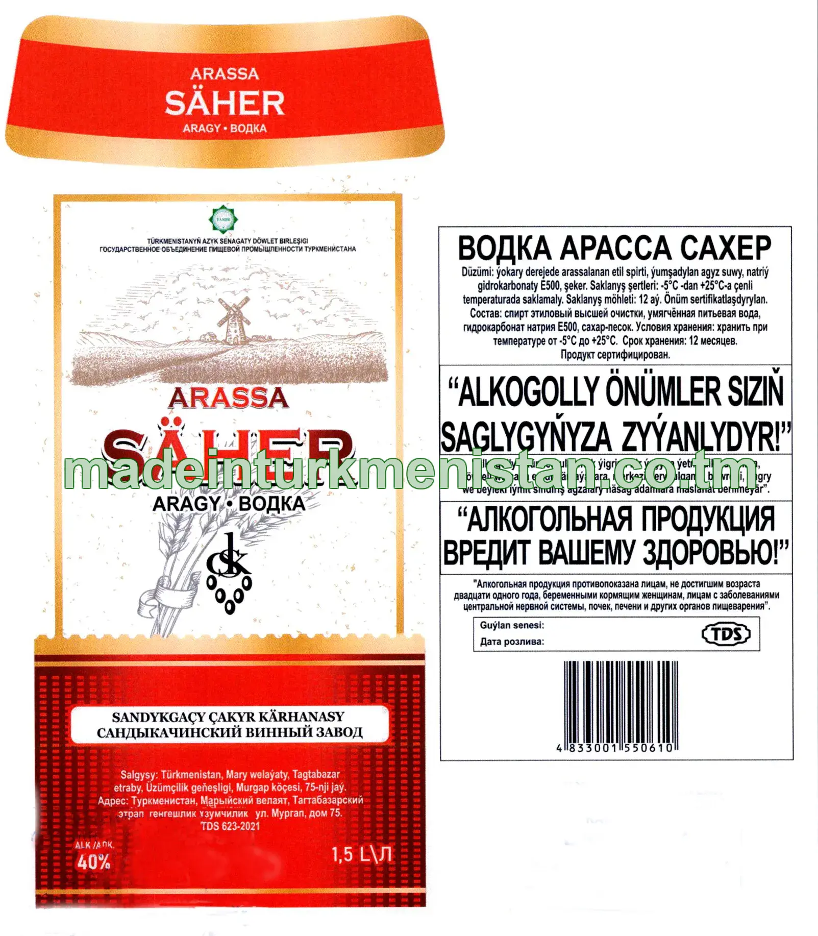 "Arassa säher" aragy. Alk: 40%