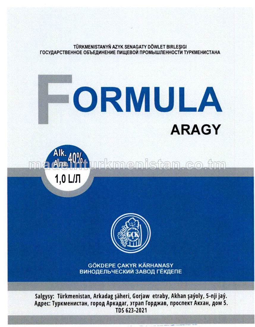 "Formula" aragy. Alk:40%