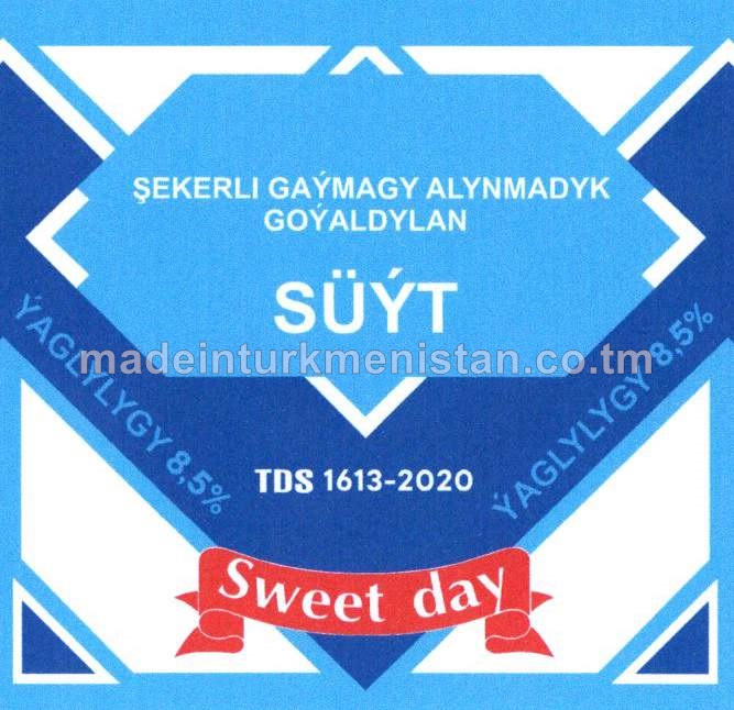Şekerli gaýmagy alynmadyk goýaldylan Süýt, ýaglylygy 8,5% (Tm)