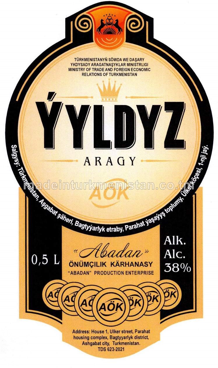 "Ýyldyz" aragy Alk: 38%