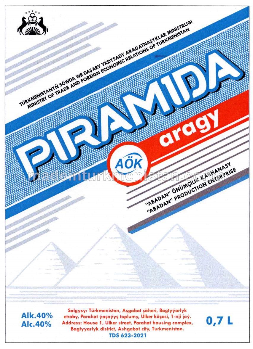"Piramida" aragy. Alk: 40%
