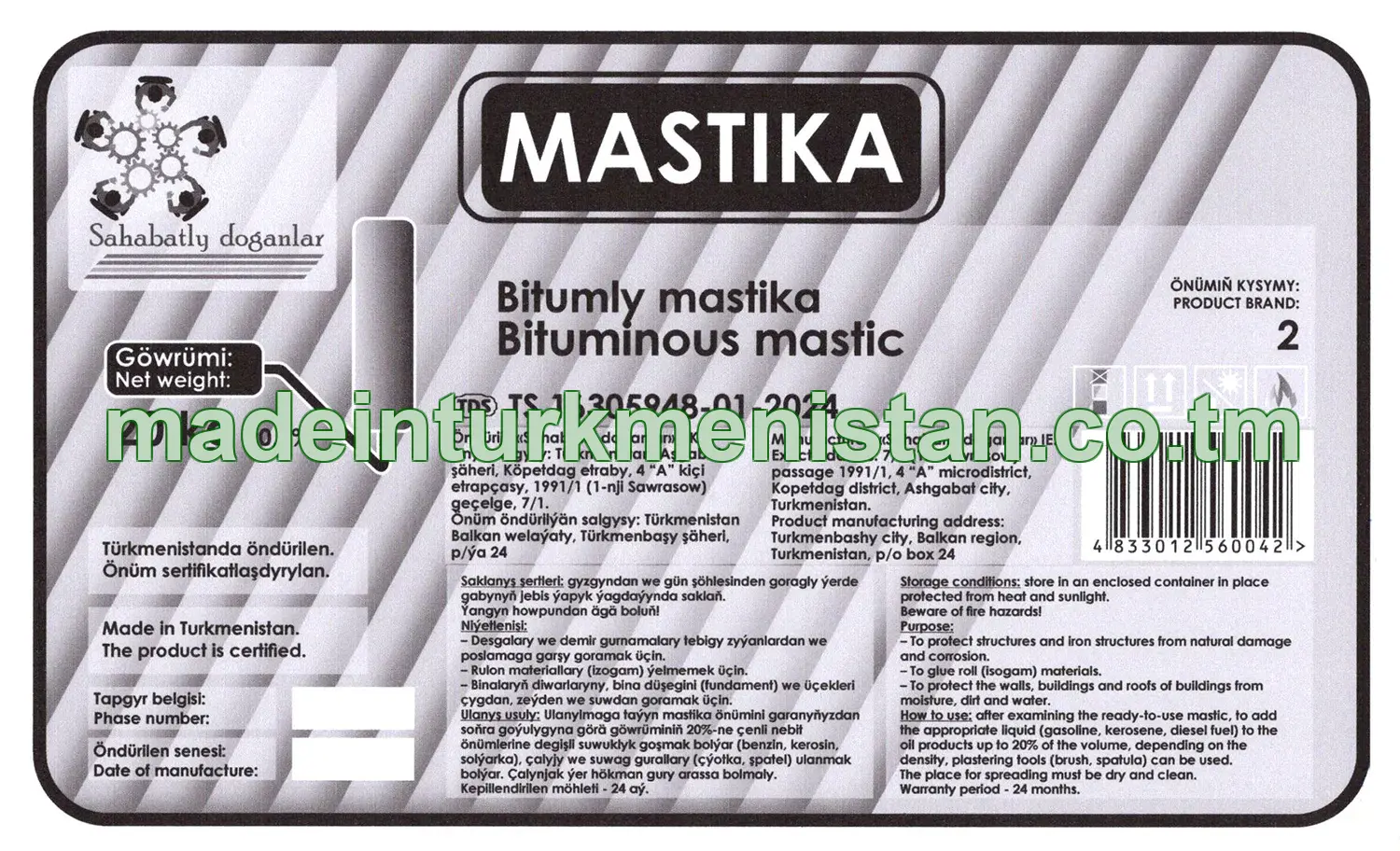 Bitumly mastika. Önümiň kysymy: 2