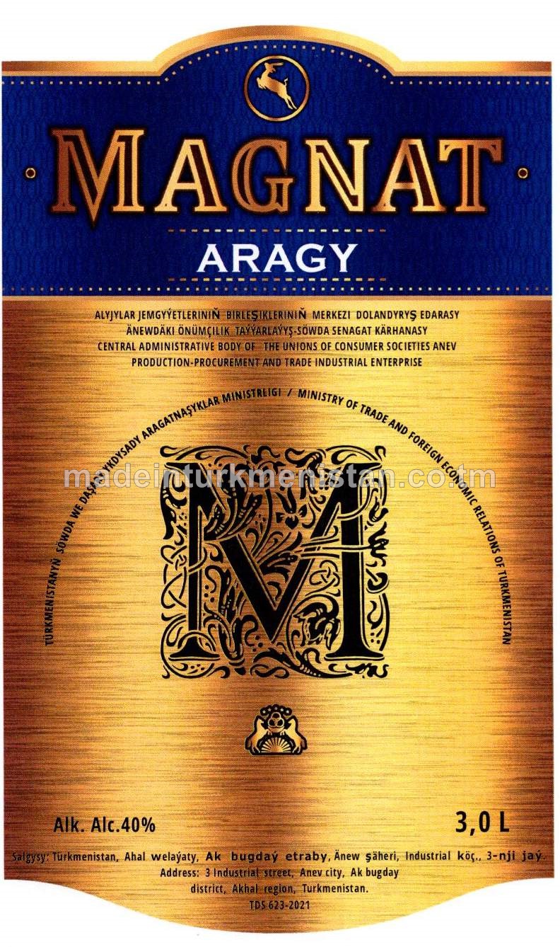 "MAGNAT" aragy. Alk: 40%