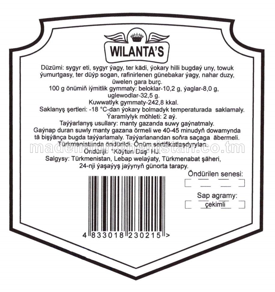 Sygyr etli we kädili manty Doňdurylan (çekimli)