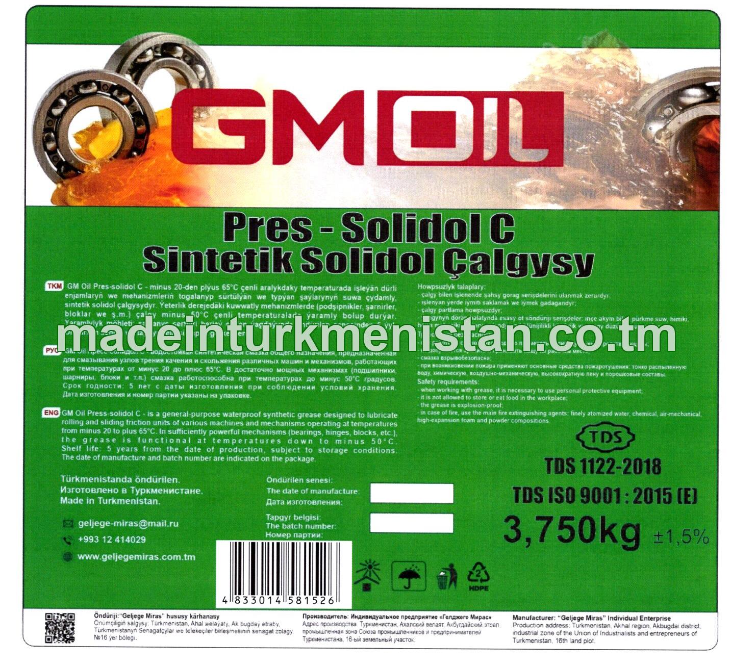 Pres-Solidol C Sintetik Solidol Çalgysy