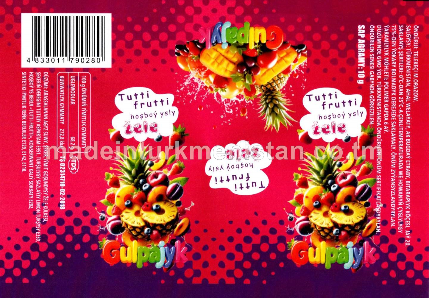 Tutti-frutti hoşboý ysly žele