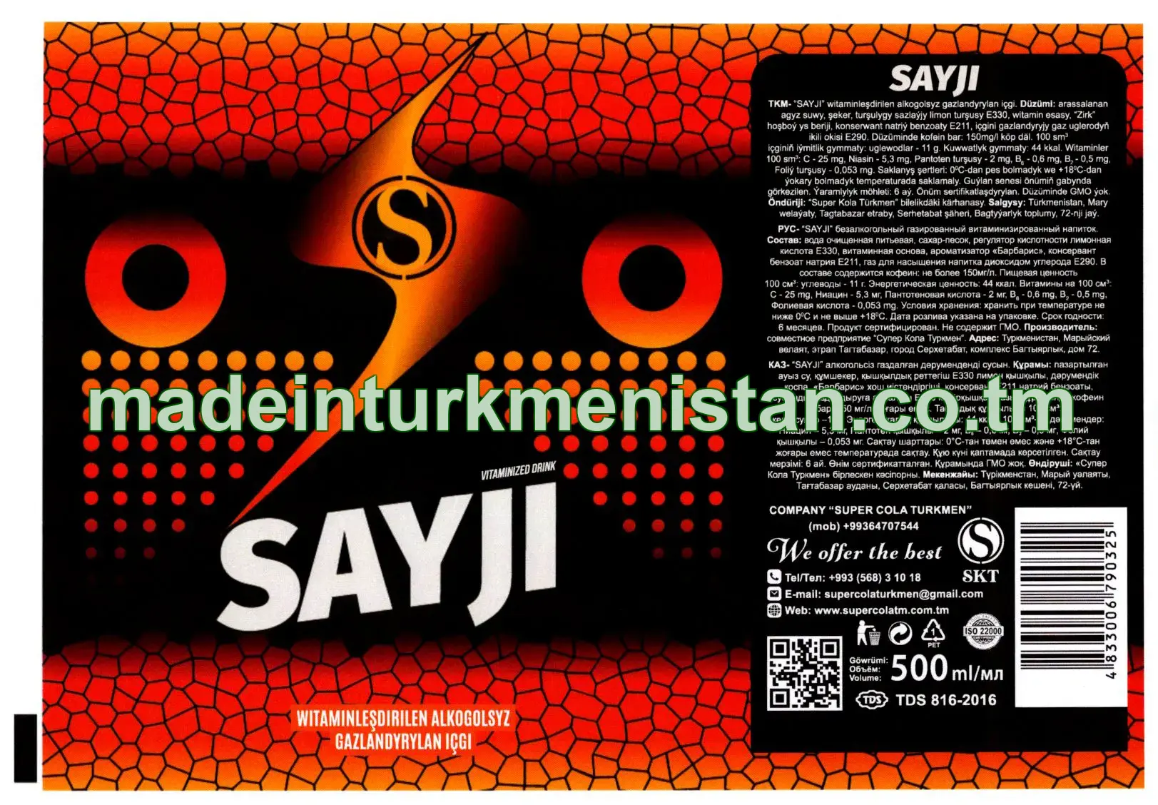 “SAYJI” witaminleşdirilen alkogolsyz gazlandyrylan içgi.