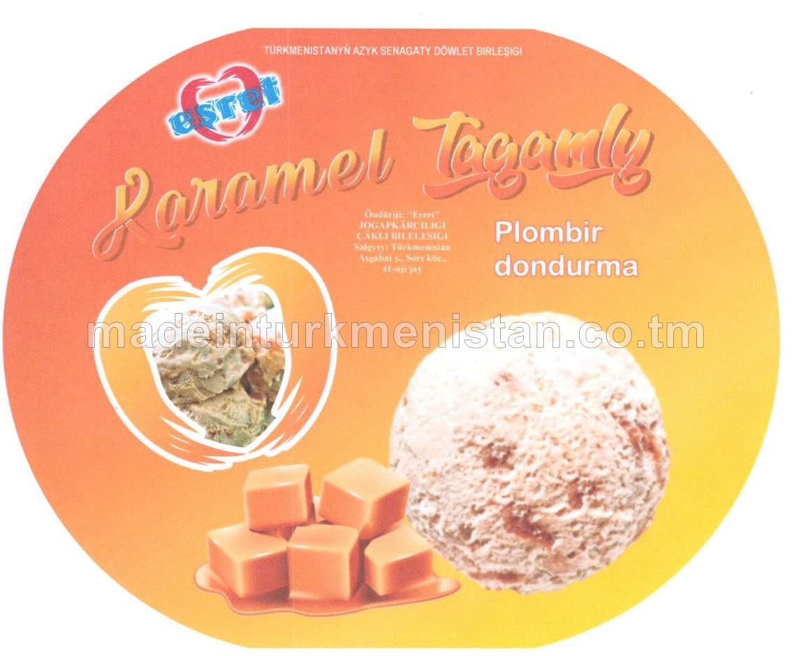 Karamel tagamly plombir doňdurma