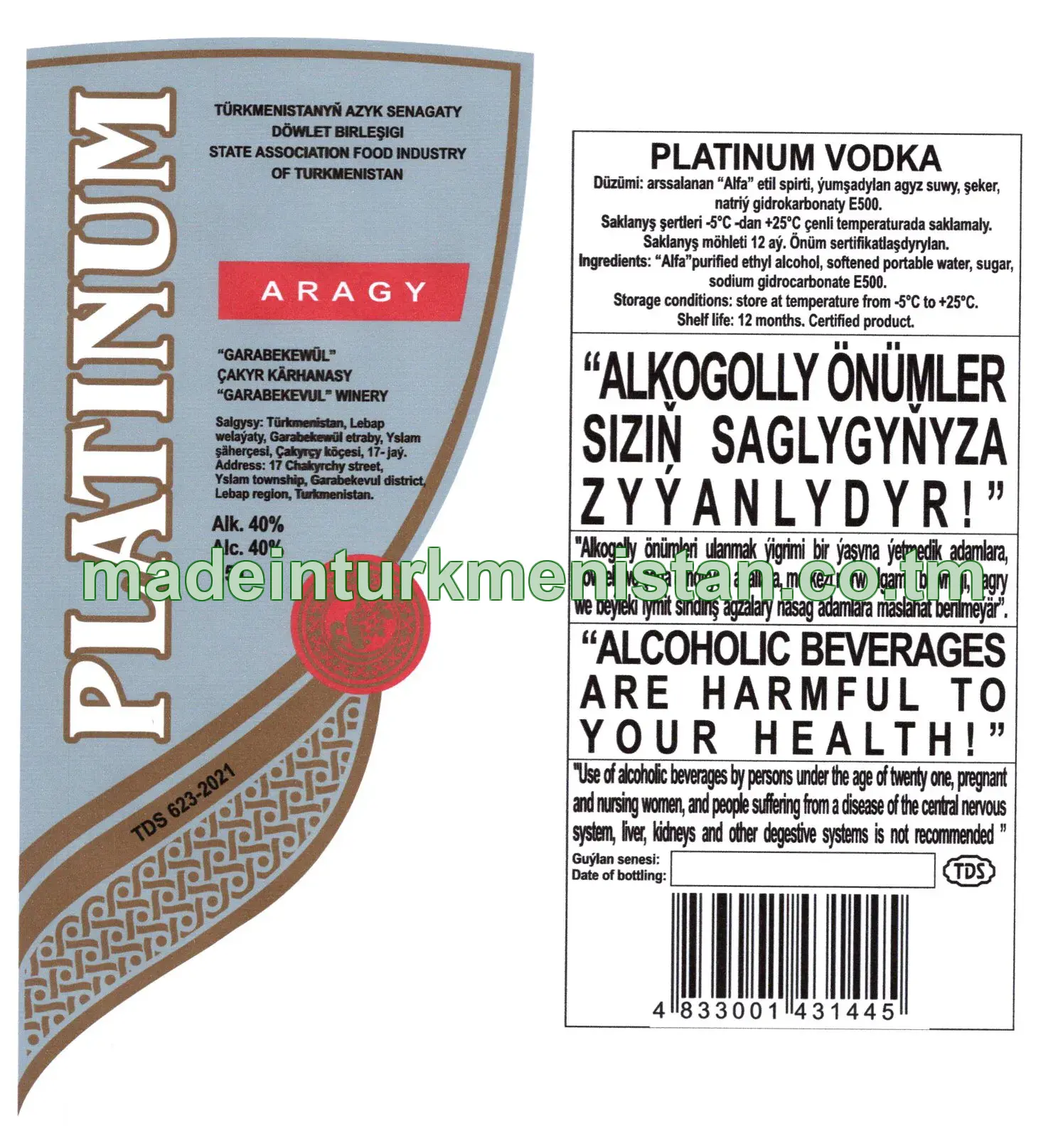 "Platinum" aragy, ALk. 40%