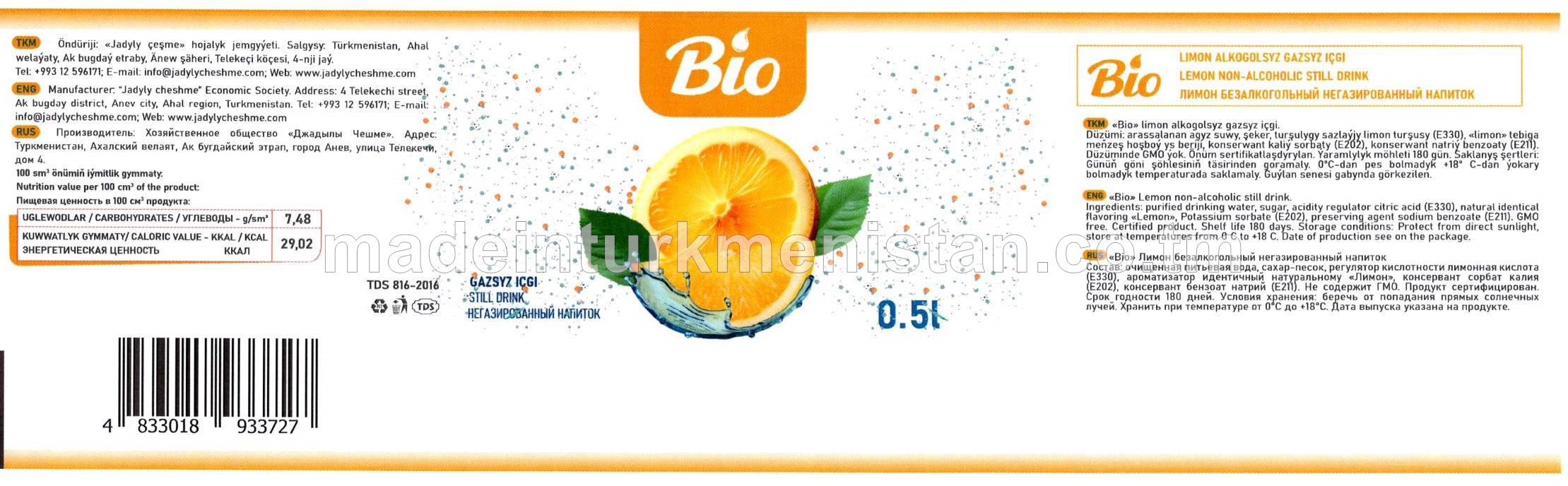 Limon alkogolsyz gazsyz içgi