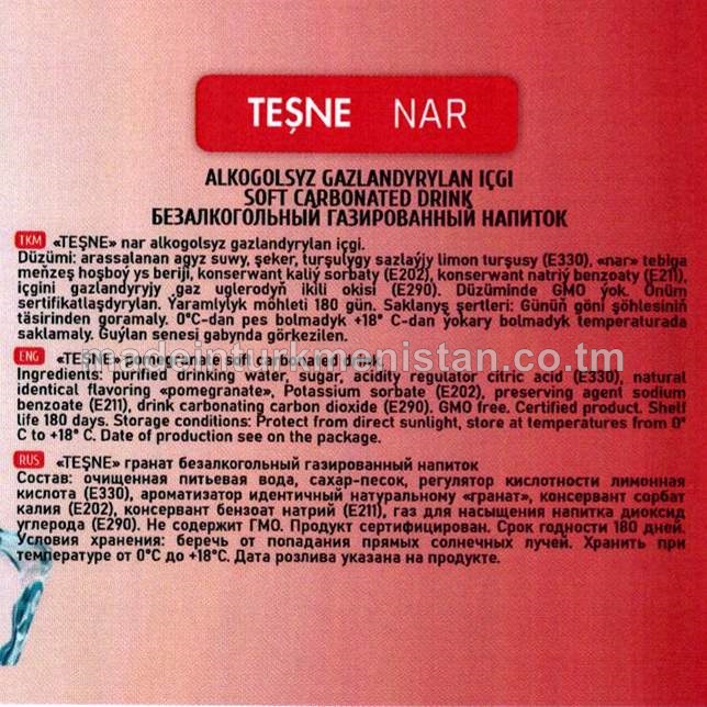 "Nar" alkogolsyz gazlandyrylan içgi