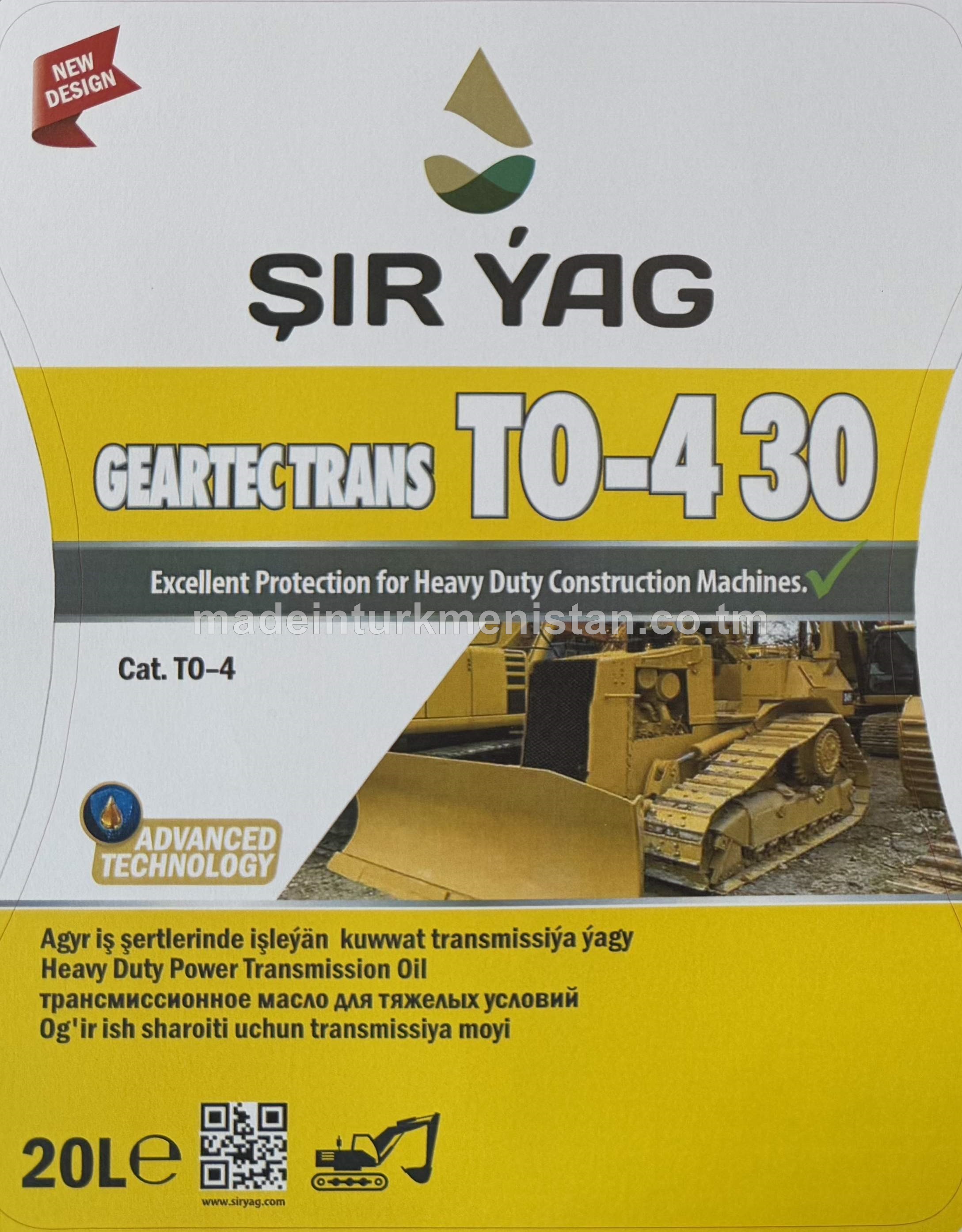 Agyr iş şertlerinde işleýän kuwwat transmissiýa ýagy GEARTEC TRANS TO-4 30