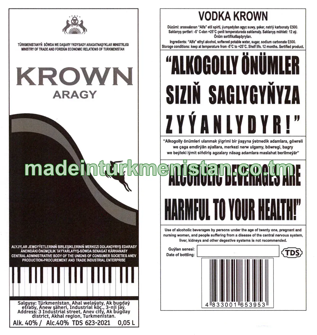 "KROWN" aragy. Alk: 40%