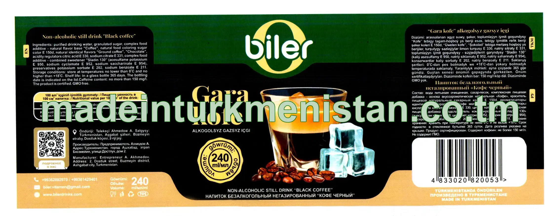 Gara kofe alkogolsyz gazsyz içgi